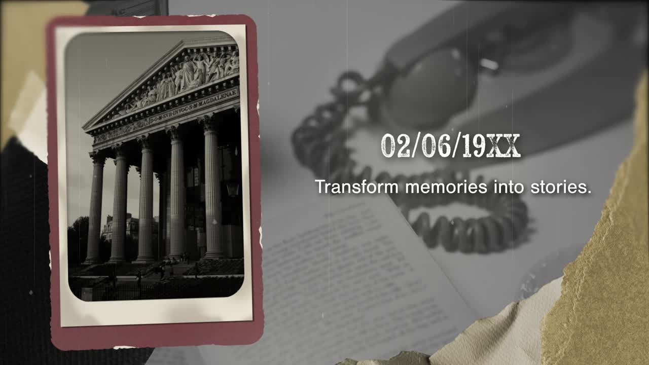 Animated Vintage Photo Album with Historical Memories