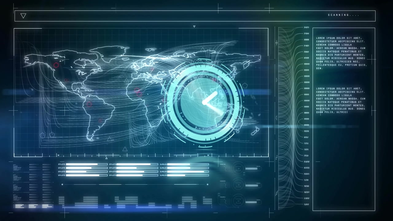 Animation of data processing over clock