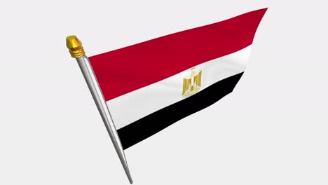 loop video of egypt flag  fluttering in the wind, slow motion video of 4k , with alpha channel