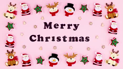 merry christmas stop motion animation with christmas stickers frame