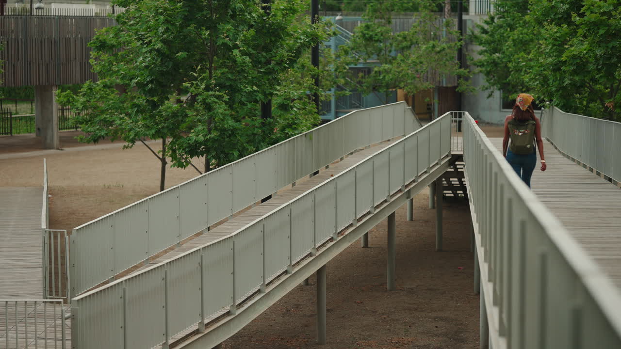 Elevated Walkway in an Urban Park