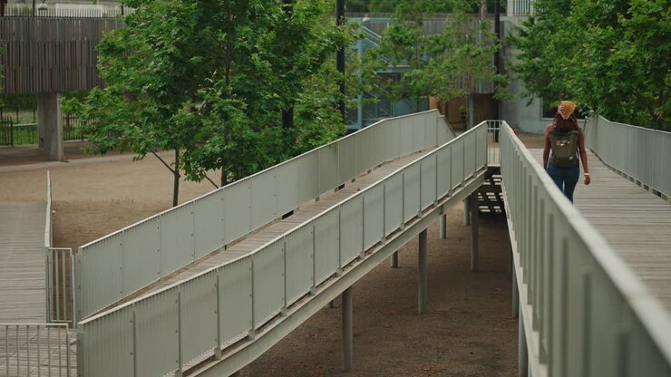 Elevated Walkway in an Urban Park