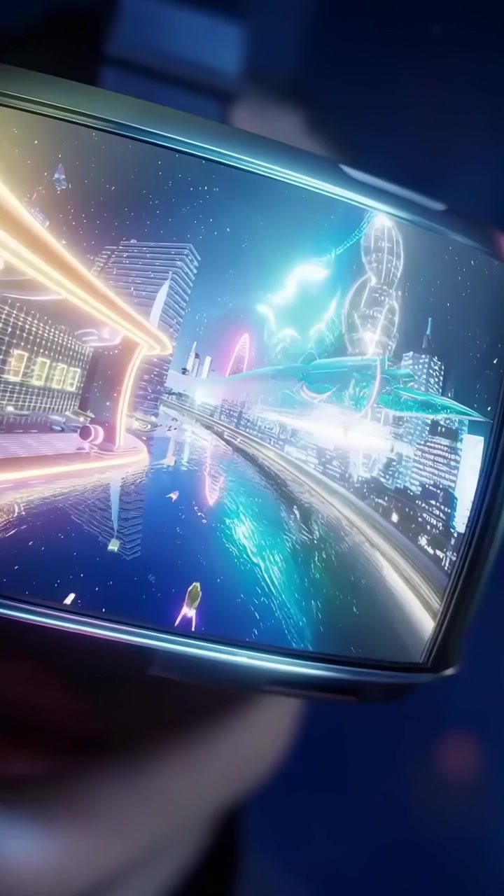 Young Person Immersed in a Futuristic Virtual Reality World