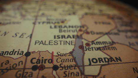 close-up of middle east map