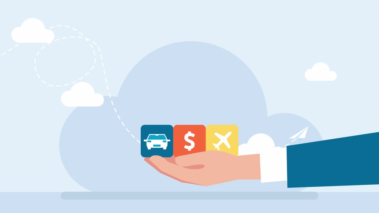 mantener la vida bajo control. protección contra amenazas. seguros y aseguramientos. vida, propiedad, automóvil, salud, familia, viajes, hogar. agente de corretaje. cuidado de protección familiar. animación plana 2d. diseño de movimiento.