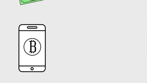 animación digital de la criptomoneda bitcoin