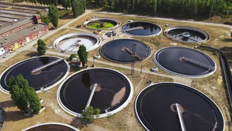 sewage water basin clean. wastewater treatment plant