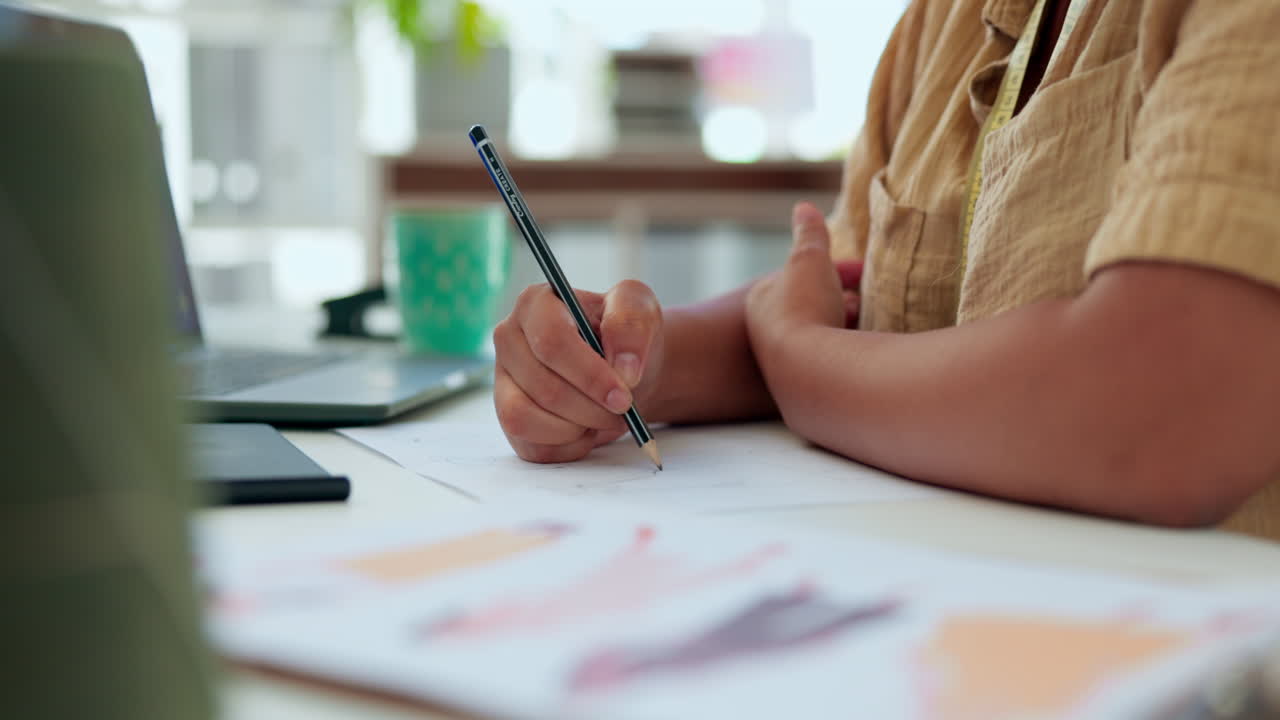 여자, 손과 초록색으로 노트북으로 쓰기