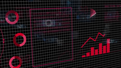 animación del procesamiento de datos digitales sobre fondo negro