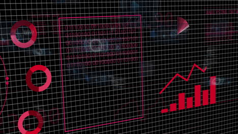 animation of digital data processing on black background