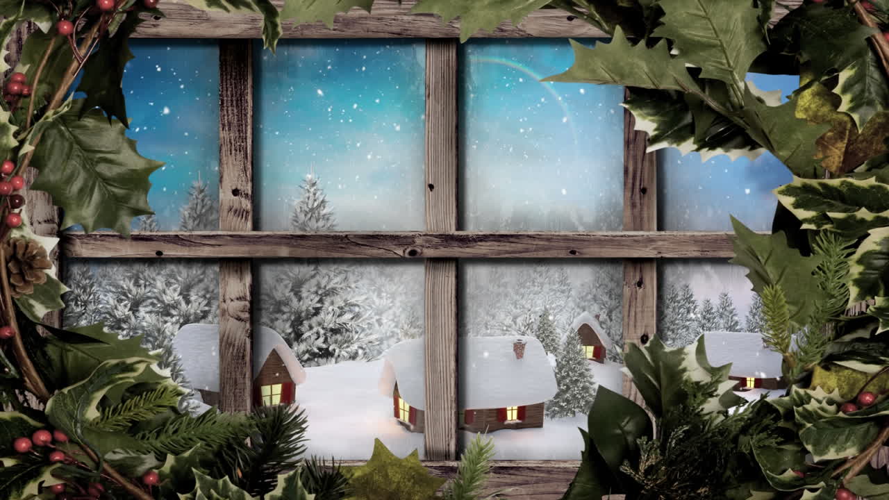 창문 을 통해 볼 수 있는 겨울 풍경