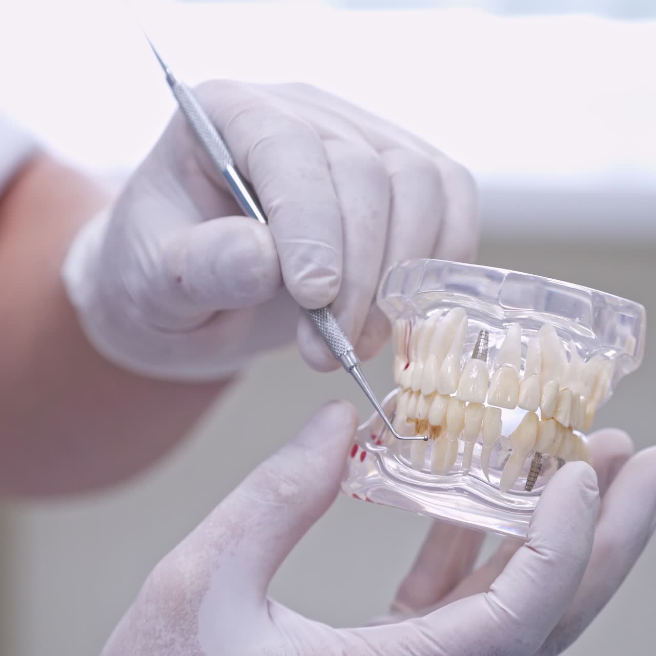 Oral hygiene demonstration