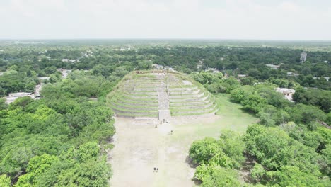 aerial shot of the kinich kakmo pyramid in izamal