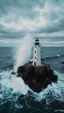 stormy seas and a majestic lighthouse