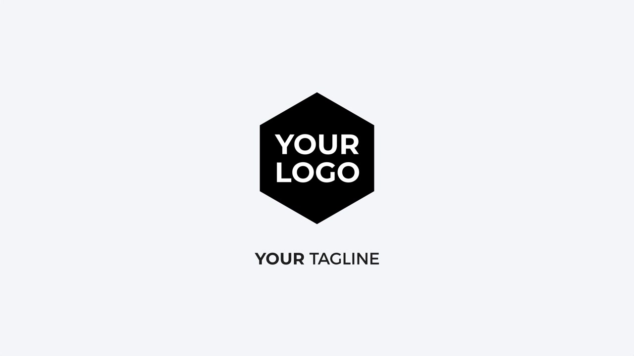 Ren minimalistisk sekskantet logoafsløringsanimation