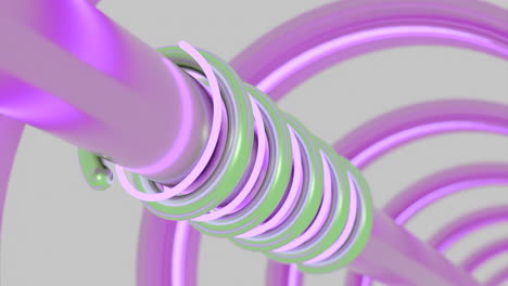 abstract 3d render of intertwined tubes in pastel colors