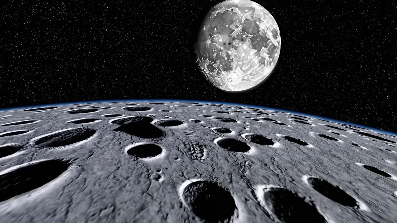 Moon and a Planet in Space