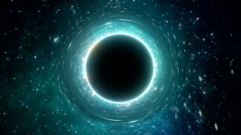 singularity of massive black hole and stars in background. 3d rendered looping animation.