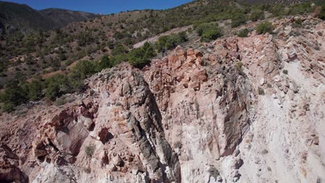 aerial of a hiker on big rock candy mountain