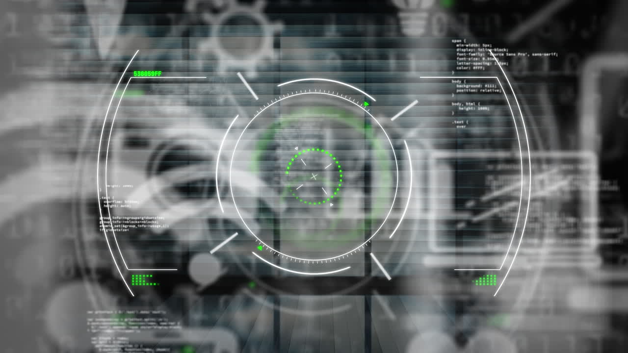 animación del escaneo del alcance y el procesamiento de datos