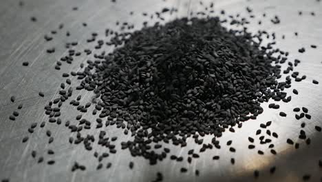 Pile-of-Raw-Black-Sesame,-Close-Up-2