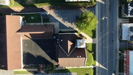 Overhead-aerial-birds-eye-view-of-church-building