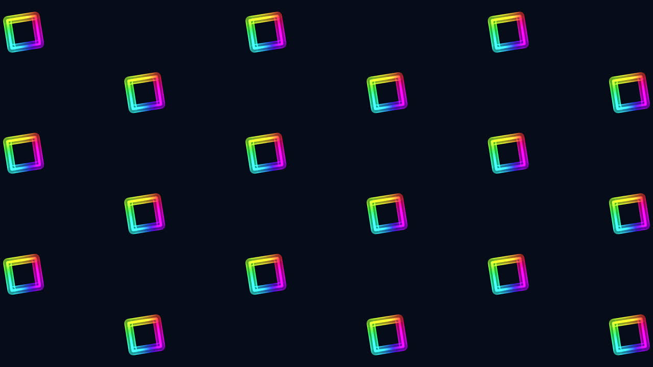 Rainbow squares pattern in dark space