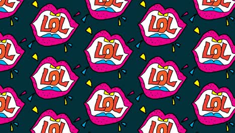 niños dibujando arte pop fondo sin costuras con el tema de lol texto