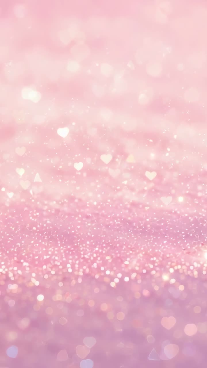 Vertical video: Soft flare starting pink glitter shifting and twinkling ...