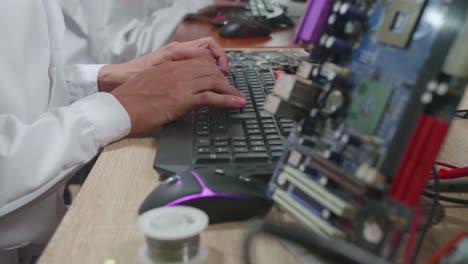technician working on computer repair and maintenance