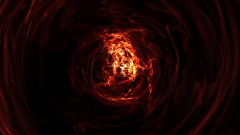 abstract 3d digital glowing fire circles light animation sparks  shining swirling spiraling flame light streaks and energy waves loop on black background. 4k 3d render seamless loop fire vortex fx.