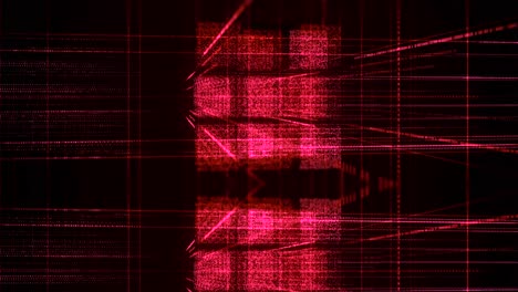 arte digital abstracto con líneas brillantes rojas