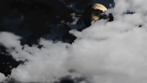 animation of moon and clouds moving fast over night sky