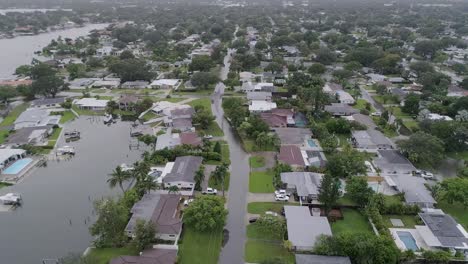 4k drone video of flooding caused by storm surge of hurricane idalia in st