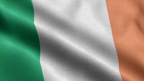 closeup waving loop 4k national flag of ireland