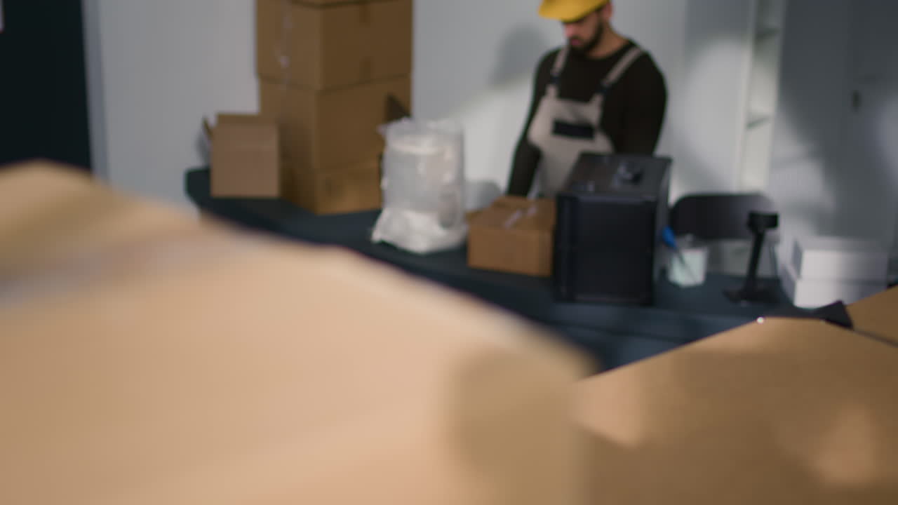 People Moving Cardboard Boxes