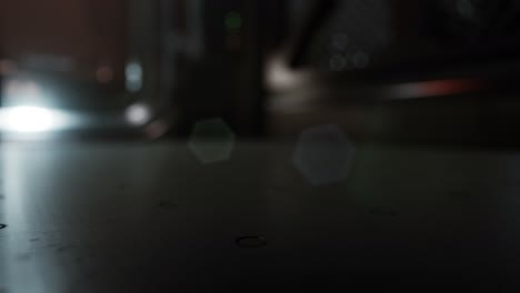 metal pannels in dark futuristic interior