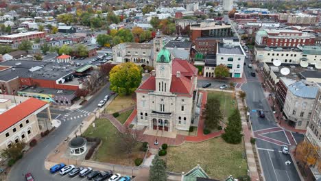 Harrisonburg,-Virginia-aerial-establishing-shot