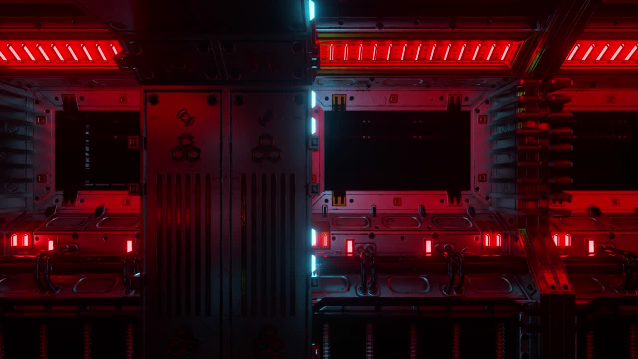 Futuristic Cyberpunk Spaceship Corridor