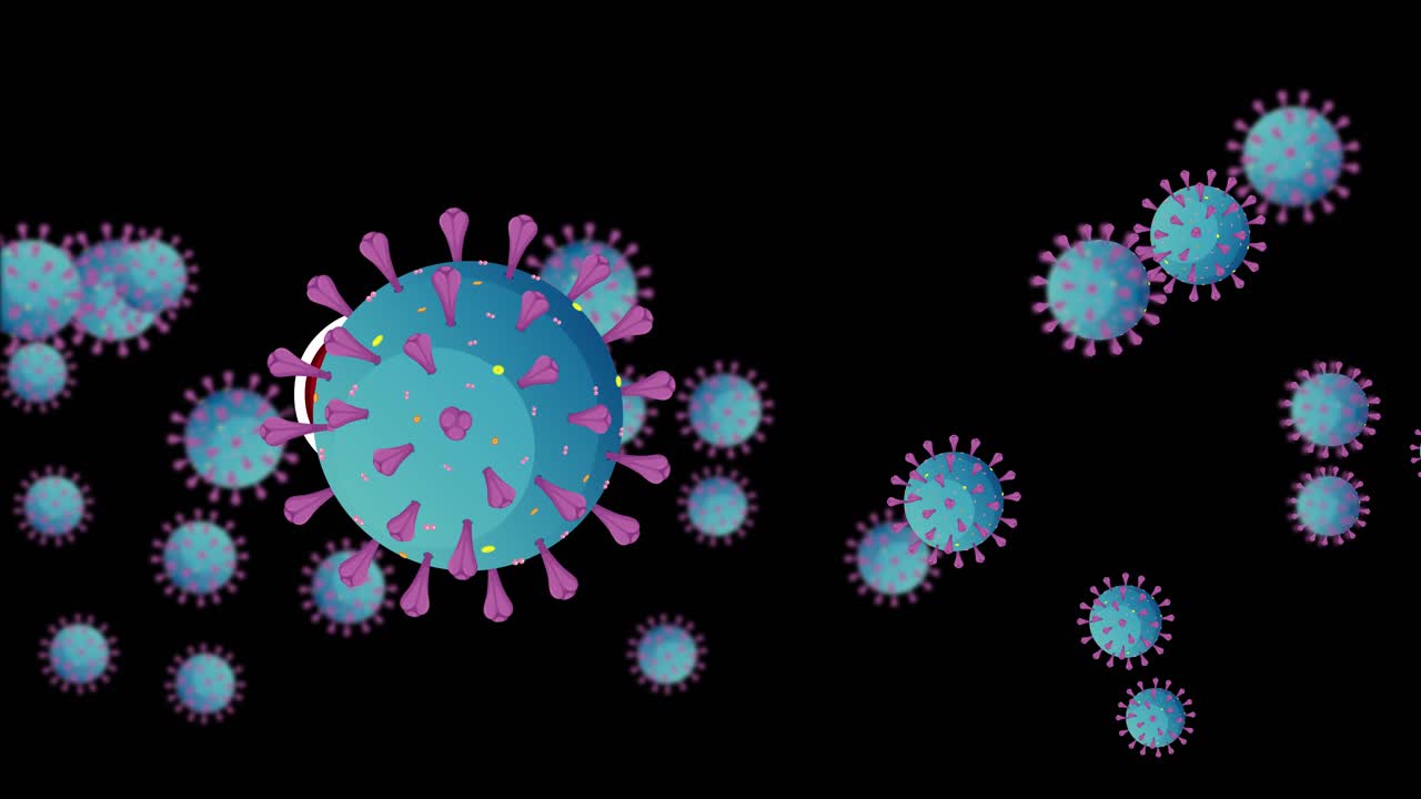 Animated depiction of COVID-19 virus cells