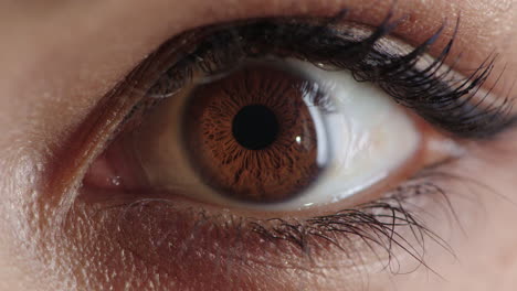 mujer de cerca abriendo los ojos sorprendida usando maquillaje mirando asombrada sorprendida rímel cosméticos belleza femenina