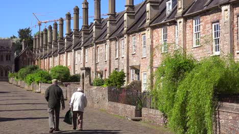 beautiful old english row houses line the streets of wells england 2