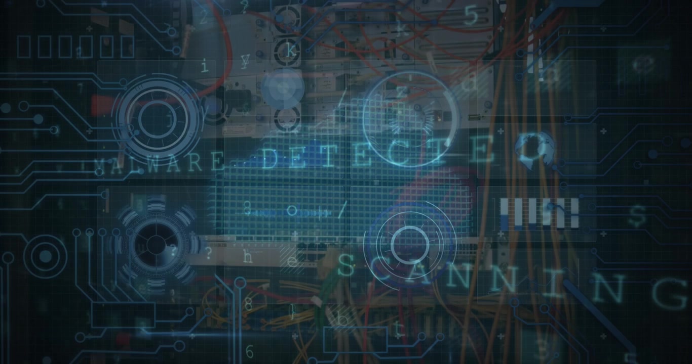 Animation of data processing over server room