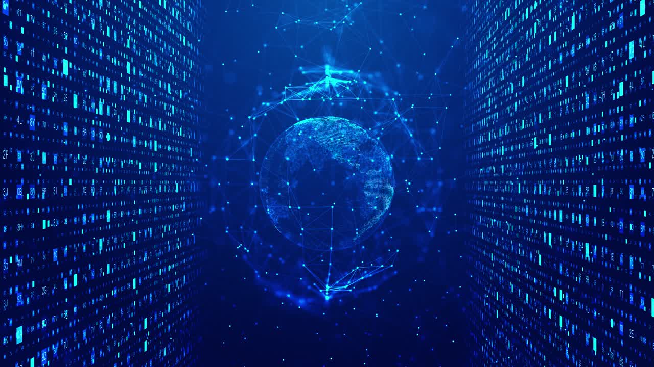 World map earth news globe digital futuristic hi tech animation on digital artificial intelligence