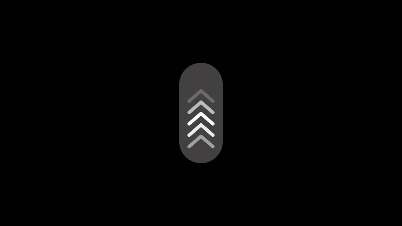 Swipe up arrow icon sign animation isolated on black background