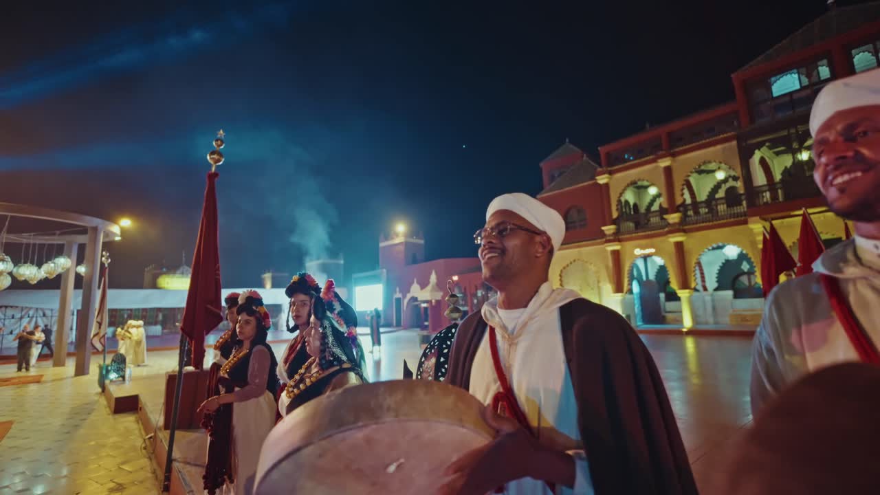 Moroccan Cultural Performance at Night