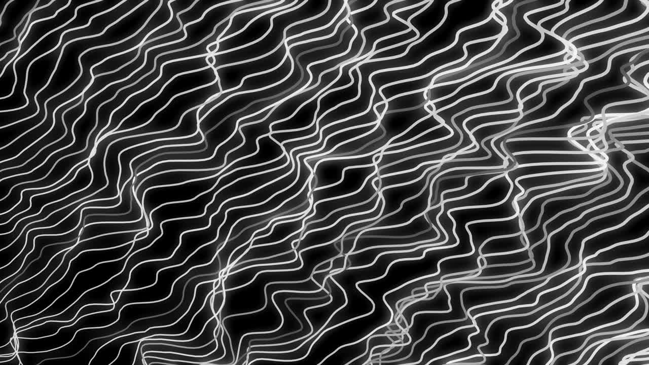 4K Abstract ultraviolet light glowing neon lines.