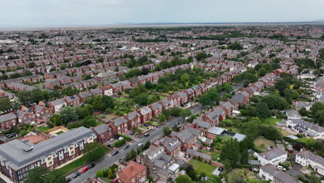 casas victorianas en la ciudad británica de southport