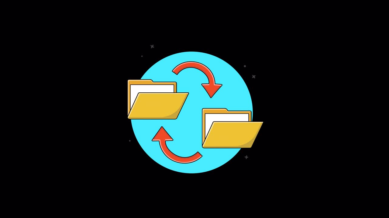Animated Illustration of Digital File Transfer and Data Synchronization