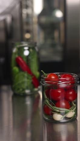 preserving cucumbers and tomatoes